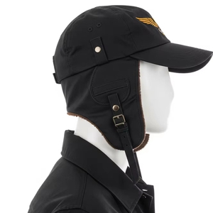 Gorro de Aviador impermeable con bordado 3D y estampado de goma elevado Gorro con forro térmico a prueba de viento Accesorio de moda para deportes al aire libre - Product Image 3