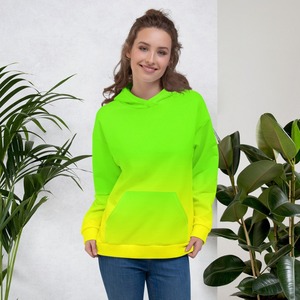 Sweat à Capuche Unisexe Vert Citron Jaune PULLOVER Style Polaire Col Capuche Sublimation Transfert Hiver Poche Sweat - Product Image 2