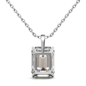 Pendentif en moissanite SHREYA DIAM émeraude radiante à 4 griffes avec accent en spirale, en argent 925 plaqué or, bijoux de fiançailles - Product Image 5