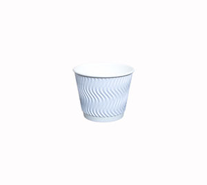 Taza de café S blanca con pared ondulada de la UE de 6,5 oz de calidad ecológica, taza de papel ondulado desechable para bebidas, té de la leche, bebidas de Filipinas - Product Image 1