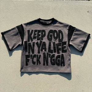 T-shirt tricoté sur mesure en coton pour hommes tissu pur coton fournisseur OEM respirant doux t-shirt décontracté à manches courtes - Product Image 4