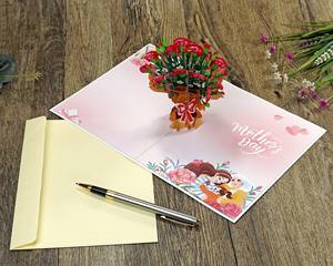 การ์ดป๊อปอัปดอกไม้3D ใหม่พร้อมของขวัญดีไซน์ตามสั่งสำหรับคุณแม่พร้อมผู้จัดจำหน่ายวันแม่จากเวียดนาม - Product Image 5