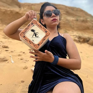 Nuevo estilo occidental hecho a mano con pelo en piel oculta joyero de cuero lindo viaje de moda joyería esencial almacenamiento mínimo - Product Image 1