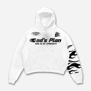 Alta calidad Heavyweight 100% algodón Drop Shoulder Hoodie Green Pullover Sudadera con capucha impresa para hombres Direct Industry Wholesale - Product Image 6