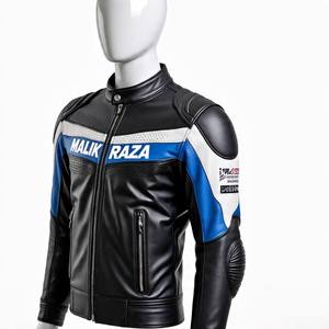 Chaqueta de cuero para motociclista con estampado y bordado de logotipo personalizado | Etiqueta privada al por mayor | Malik Raza - Product Image 3