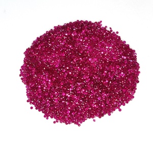 ทับทิมธรรมชาติสีแดงสีชมพู100% อัญมณีหลวมๆทรงกลมตัดสดใส1.5มม. สำหรับทำเครื่องประดับ - Product Image 2