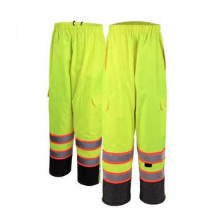 กางเกงเอี๊ยมกันน้ำ ANSI Class 1 พร้อมโลโก้สั่งทำพิเศษ ผ้าเรืองแสงมองเห็นได้ชัดเจน ชุดทำงานอุตสาหกรรม เสื้อผ้าเพื่อความปลอดภัย - Product Image 1
