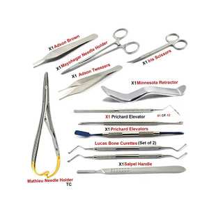 Kit de Cirugía Dental Premium para Implantes, Instrumentos Perio, Juego de Curetas Lucas con Mango BP, Acero Inoxidable, Set Profesional SURGINEXA - Product Image 1