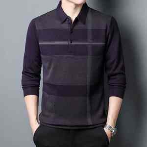 2025 Autumn New <b>Men's</b> <b>Long</b>-<b>sleeved</b> <b>T</b>-<b>shirt</b> Loose Casual <b>Men's</b> Striped Polo <b>Shirt</b> <b>Shirt</b> <b>Mens</b> <b>Shirts</b> - Product Image 4