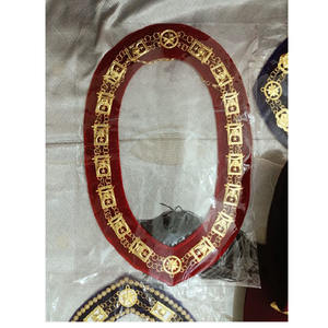 Collar de Cadena Masónico de 2 Colores, Collar de Cadena Shriner de Terciopelo en Rojo o Morado con Fila Simple y Doble de Pedrería en 2025 - Product Image 5