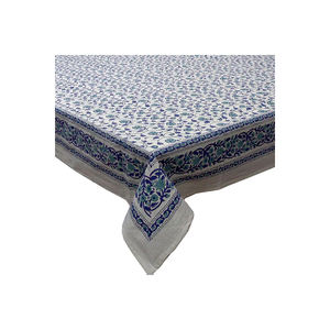 Manteles de lino estampados a mano al mejor precio del fabricante, caminos de mesa de algodón puro, Jacquard, artesanía atemporal - Product Image 1