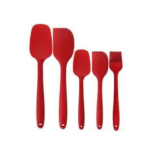 New Silicone Products Home and Kitchen Accessories 5Pcs Heat Resistant Food Silicone Kitchen Utensils Cheap Cooking Spatula Sets