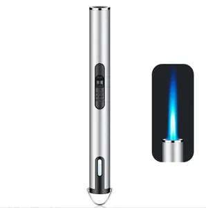 Màu xanh ngọn lửa nến nhẹ hơn hình dạng bút BlowTorch nhà bếp BBQ ngọn lửa duy nhất butan bơm lại xì gà máy bay phản lực ngọn đuốc gas nhẹ hơn