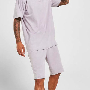2023 High Street Hommes Lilas Sweat Shorts Élégant Vintage Lavé Avec Des Cordons Et Des Poches Latérales Design Uni en Vente - Product Image 5
