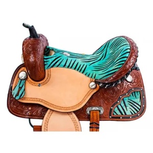 Selle de cheval de course occidentale anglaise de qualité supérieure en cuir confortable de concepteur fait à la main avec la fabrication en gros d'arbre en bois - Product Image 2