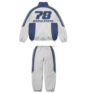 2025New grande taille en gros contraste couleur coupe-vent ensemble hommes haute qualité imperméable deux pièces coupe-vent ensemble pour homme - Product Image 2