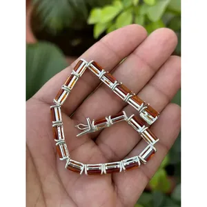 สร้อยข้อมือเทนนิสเงินแท้ 925 ประดับซิทริน เครื่องประดับที่หรูหราและมีสไตล์ - Product Image 6