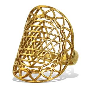 Anillo de latón de diseño Simple de fábrica Anillo de latón ajustable de Latón chapado en oro Tamaño y venta personalizados - Product Image 2