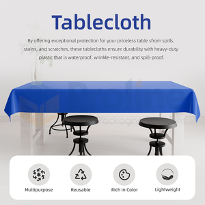 Disposable Round PEVA <b>Table</b> <b>Cover</b> Elastic Band Kids Birthday Party <b>Plastic</b> <b>Table</b> Cloths Fitted Banquet Hotel Wrinkle Resistant - Product Image 4