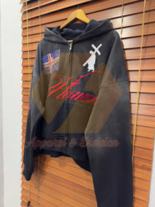 Sudadera con capucha y cremallera de Terry francés Sunfade para hombre personalizada con bordado sudaderas para hombre - Product Image 2