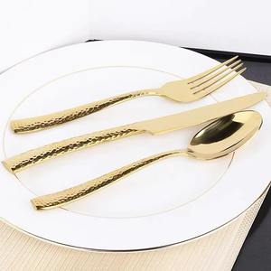 Ensemble de couverts luxueux en or et argent avec design martelé et miroir polonais fantastique poignée couverts pour mariages et fêtes - Product Image 6