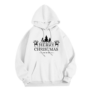Sudadera con Capucha y Cremallera Blanca Navideña con Estampado Digital para Hombre y Mujer - Sudadera Festiva de Invierno - Product Image 4