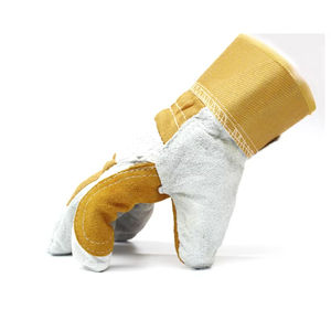 Guantes de trabajo de cuero de seguridad con logotipo personalizado a bajo precio, guantes de trabajo de cuero para hombres para seguridad manual - Product Image 4