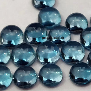 Natural London Blue Topaz Round 5mm Cabochon - Loose London Blue Topaz Round - Product Image 1