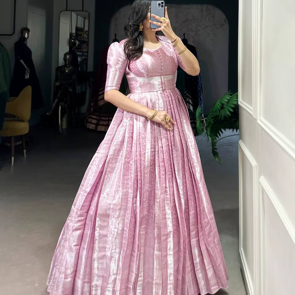 chinese dress ladies Zamila baby pink Pakistani Set – Affinity Giya main image 0