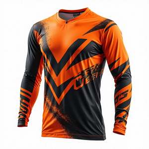 Jersey de Motocross Personalizado para Hombre, Manga Larga, Sublimado, Ajuste Cómodo, Resistente al Viento y Transpirable para Carreras de ATV, Motocicleta y Bicicleta - Product Image 1
