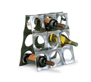 Étagère de cuisine en acier empilable support de stockage présentoir porte-bouteille de comptoir moderne casiers à vin en métal casier à vin décor - Product Image 2