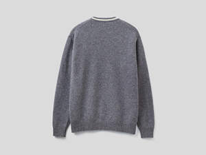 Pull en maille acrylique anti-rétrécissement pour hommes Pull à col rond style hiver Jacquard Lettre Design Logo personnalisé Bienvenue OEM Bienvenue - Product Image 5