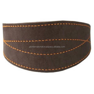 Collier pour chien en cuir marron fuselé Extra large, solide et Durable, de toutes tailles personnalisées, cousu fantaisie, de styliste - Product Image 3