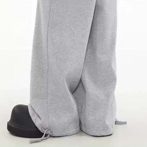 2025 nouveauté personnalisé hommes ample jambe large coton jambe droite pantalon de survêtement longue évasée hommes pantalons lavés - Product Image 4