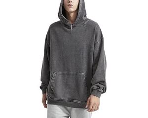 Custom Street wear Hoodie No String Fleece Blank Zip up Vintage Double Layer Acid Technique Solid Pattern Lined - Product Image 4