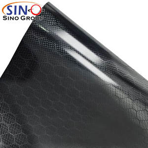 Autocollant d'emballage de colle à faible adhérence Chrome brillant diamant nid d'abeille vinyle noir de <span class=keywords><strong>carbone</strong></span> pour la décoration de voiture - Product Image 1