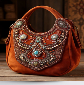 Glamorous red evening <b>bag</b> completely covered in sparkling ruby-like gems. Glam available at wholesale prices - Product Image 3