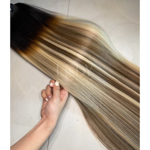 Muy sedoso, liso, hace que el color resalte de las extensiones de cabello humano vietnamita no se enrede, no se desprende. - Product Image 4