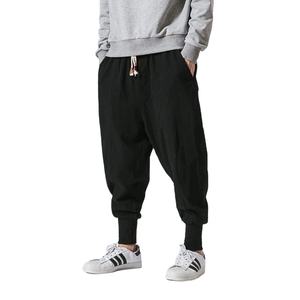 2025 Hot Drop Crotch Harem Pantalones personalizados de Punto ligero para hombres Pantalones y pantalones de chándal de algodón Streetwear Pantalones holgados - Product Image 1