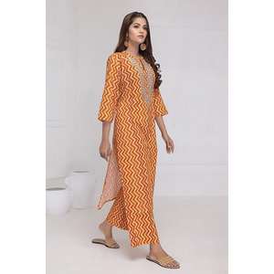 Chemisier long en lin marron brodé pour femme, motif uni imprimé, haute qualité, tailles XS-4XL, idéal printemps-automne - Product Image 3