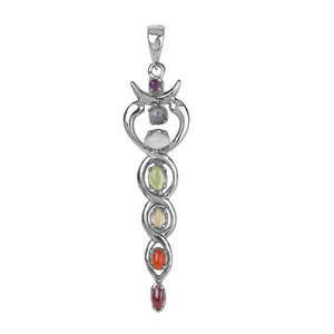 Collar con Colgante de Chakra de Plata 925, Chapado en Rodio, con Diamantes, Joyería Religiosa con Piedras Preciosas para Mujer, Material Principal Oro, Patrón Numérico - Product Image 3