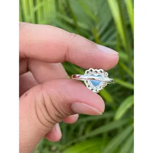 Rainbow Moonstone Heart <b>Ring</b> 925 Sterling Silver Handmade Heart Shape Gemstone <b>Ring</b> Wholesale Jewelry Supplier - Product Image 4