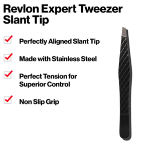 ANAAIF Pince à épiler les sourcils, pince à épiler pour hommes, femmes et enfants Pince à épiler à pointe oblique noire en acier inoxydable - Product Image 4