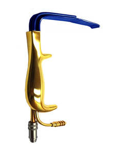 Retractor de senos de doble punta con dientes 22X55mm 31cm Instrumento de cirugía manual de acero inoxidable chapado en oro Plástico reutilizable - Product Image 5