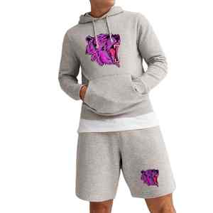 Ensembles courts décontractés en coton pour hommes, tenue d'été deux pièces, t-shirt et short pour l'entraînement, vêtements de sport, vêtements de fitness - Product Image 1