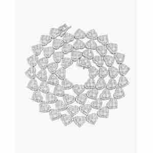 Colliers pour hommes en or 14 carats, sertis de moissanite D-Color VVS 12,6 carats au total, motif cœur en grappe, pour usage quotidien - Product Image 3