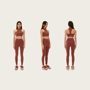 Vêtements de sport et de yoga pour femmes vêtements de sport de style solide costume de yoga de fitness haut et pantalon de yoga taille haute avec ceinture taille élastique - Product Image 3