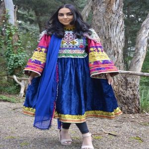 2025 nuevo diseño hecho a mano Vintage afgano KUCHI vestido de mujer mangas elásticas vestidos de noche modestos con decoraciones de monedas antiguas - Product Image 2