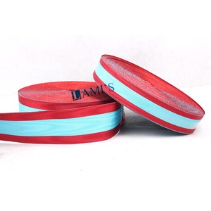 Stock Wholesale Medal <b>Ribbon</b> 1 Inch 25mm <b>Red</b> White Blue Striped Grosgrain <b>Ribbon</b> Custom Color Medal Moire <b>Ribbons</b> - Product Image 1