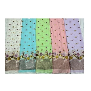 Best Quality Luxury Design Embroidery Viscose Georgette Fabric From Indian Supplier Available at Affordable Price - Product Image 1